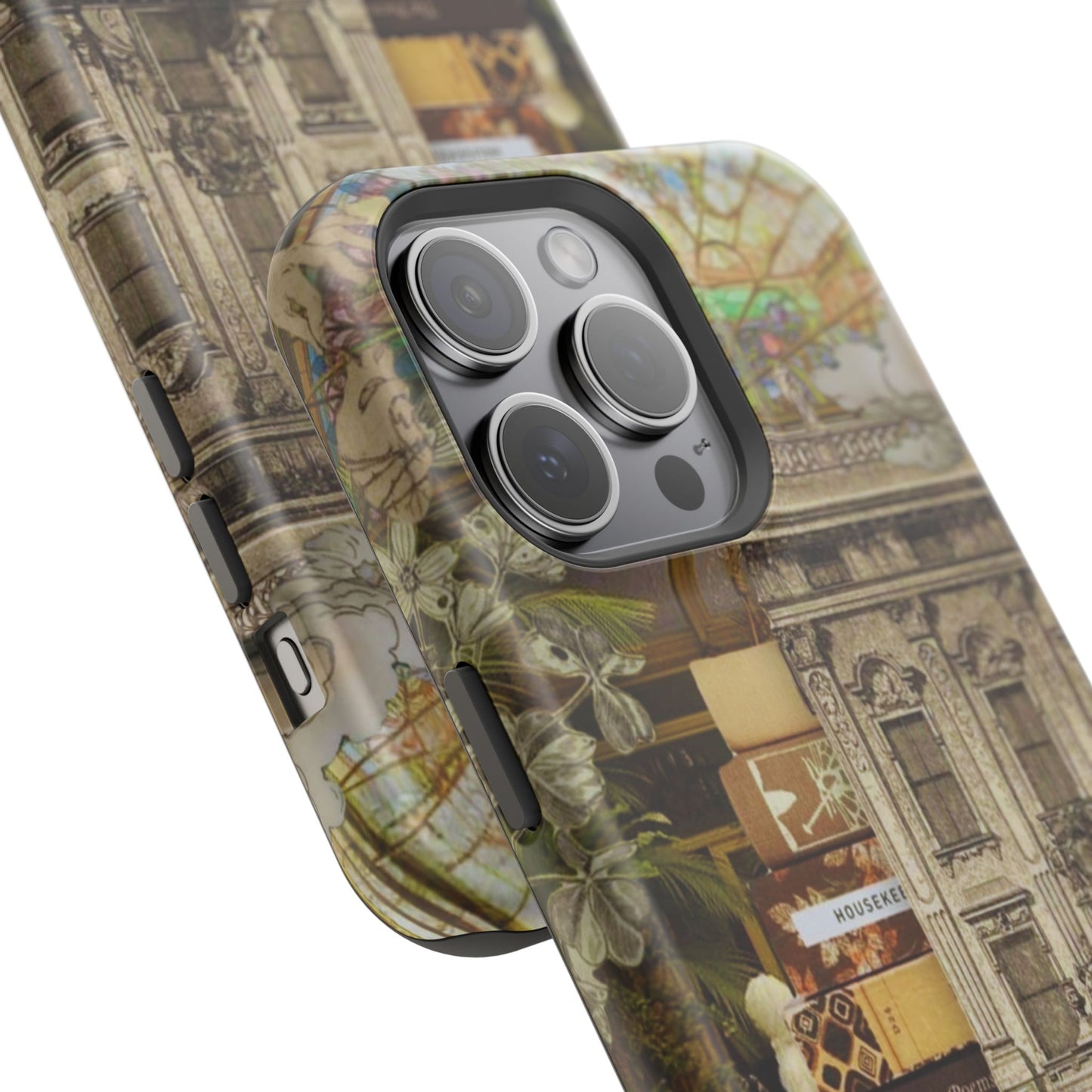 Whimsical Road Trip Collage MagSafe iPhone Case – Dual-Layer Protection with Vintage Art and Adventure Design