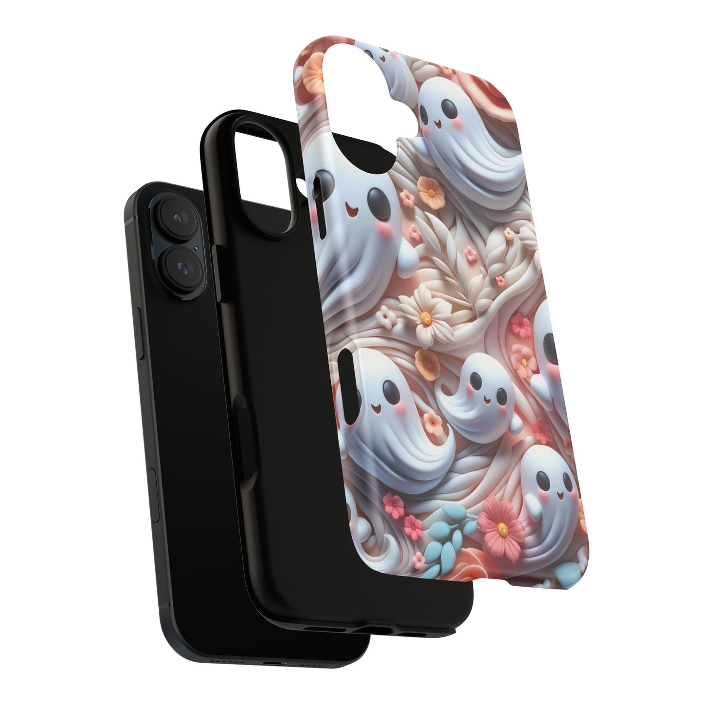 Clay Ghosts Phone Case - Whimsical Floral Protection