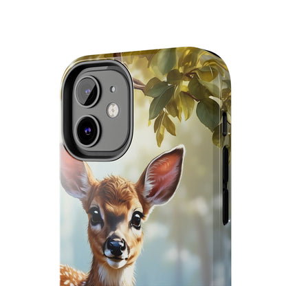 Whimsical Fawn in a Sunlit Forest iPhone Case