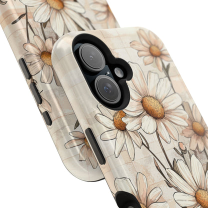 Pastel Daisy MagSafe iPhone Case - Elegant Floral Protective Cover