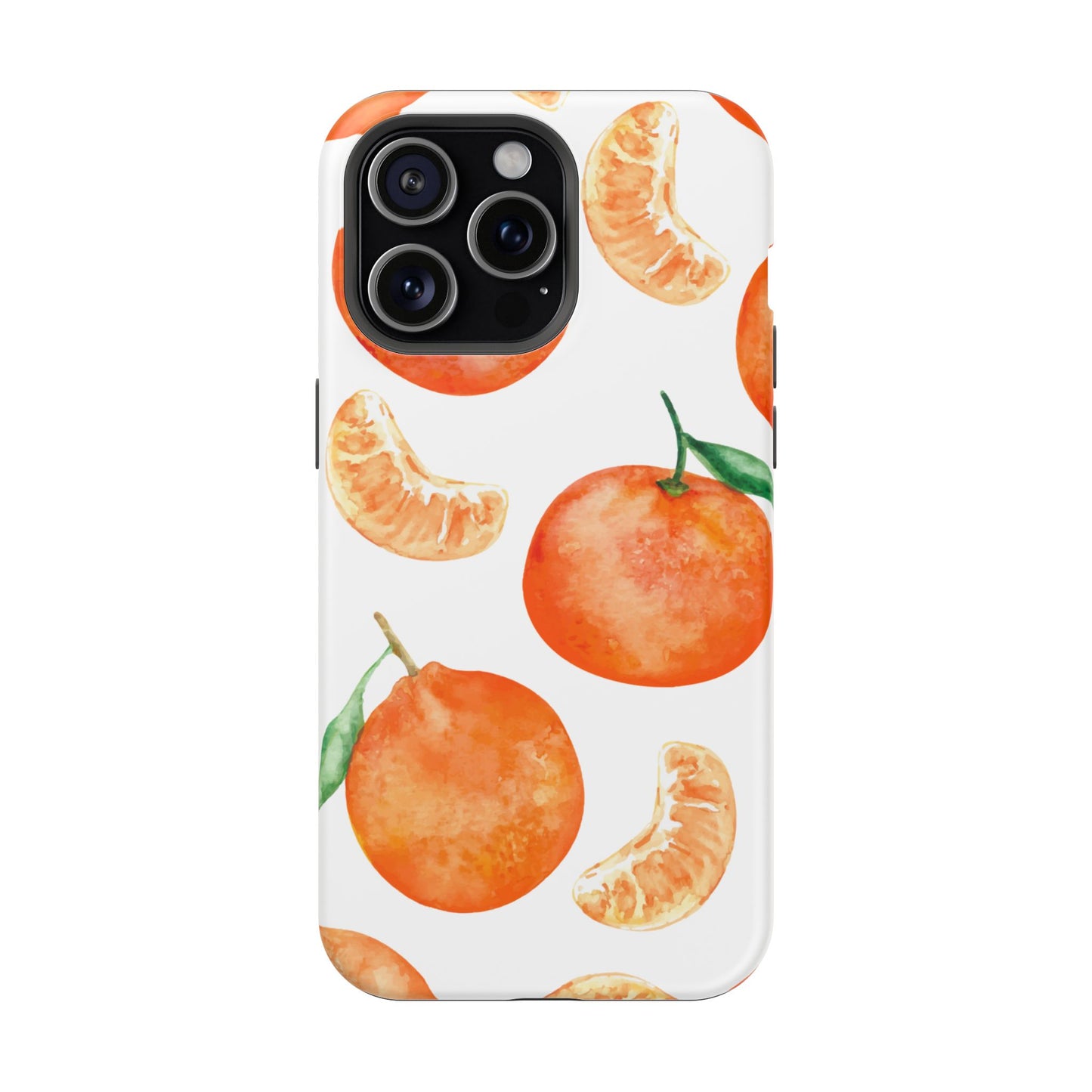 Tangerine Dreams Tough MagSafe iPhone Case – Watercolor Orange Design, Shockproof Dual Protection