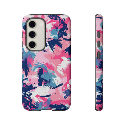 Vibrant Pink & Navy Abstract Splash – Samsung Galaxy Case