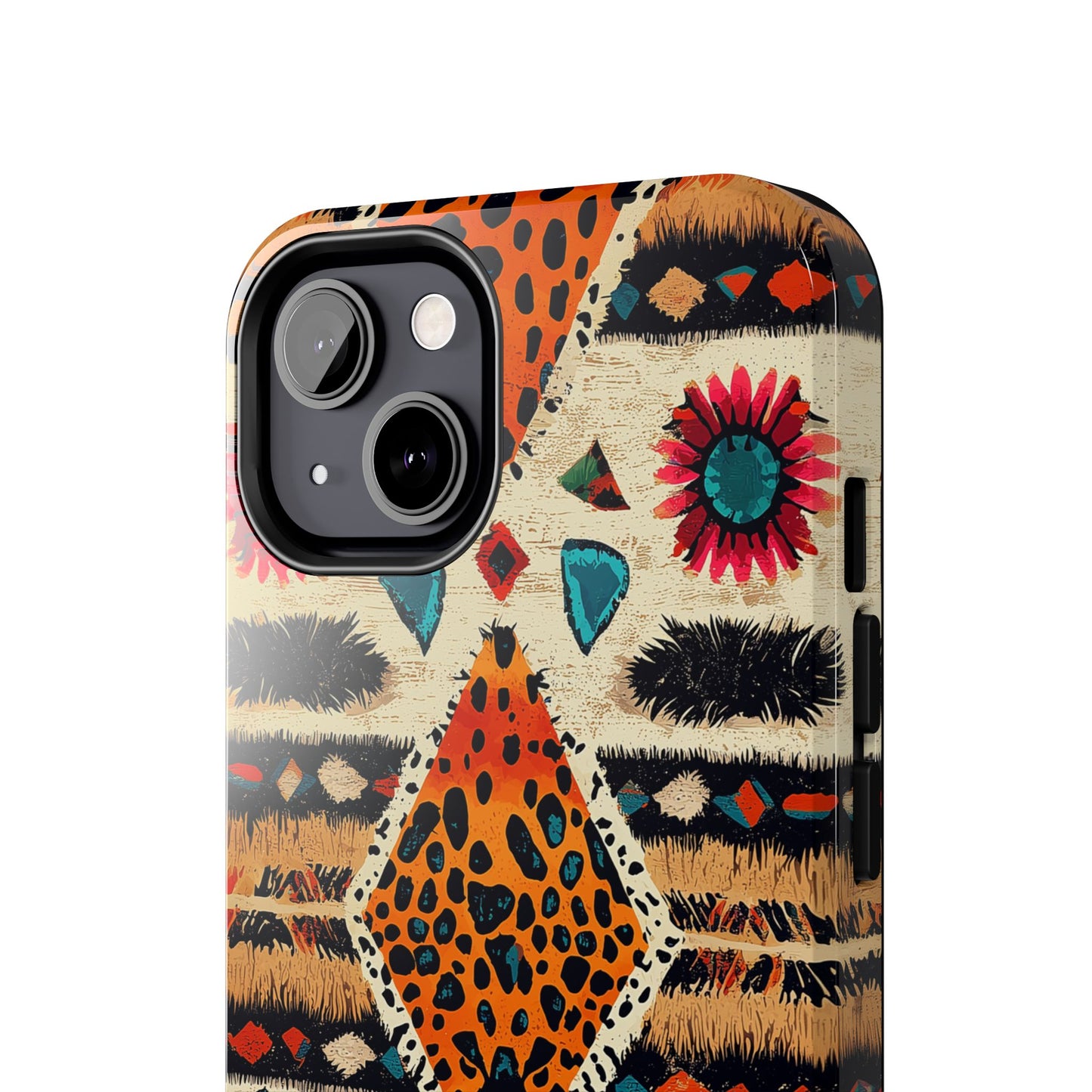 Wild Boho Leopard Print & Floral Tough iPhone Case – Eclectic Tribal Design, Dual - Layer Protection - BOGO Cases