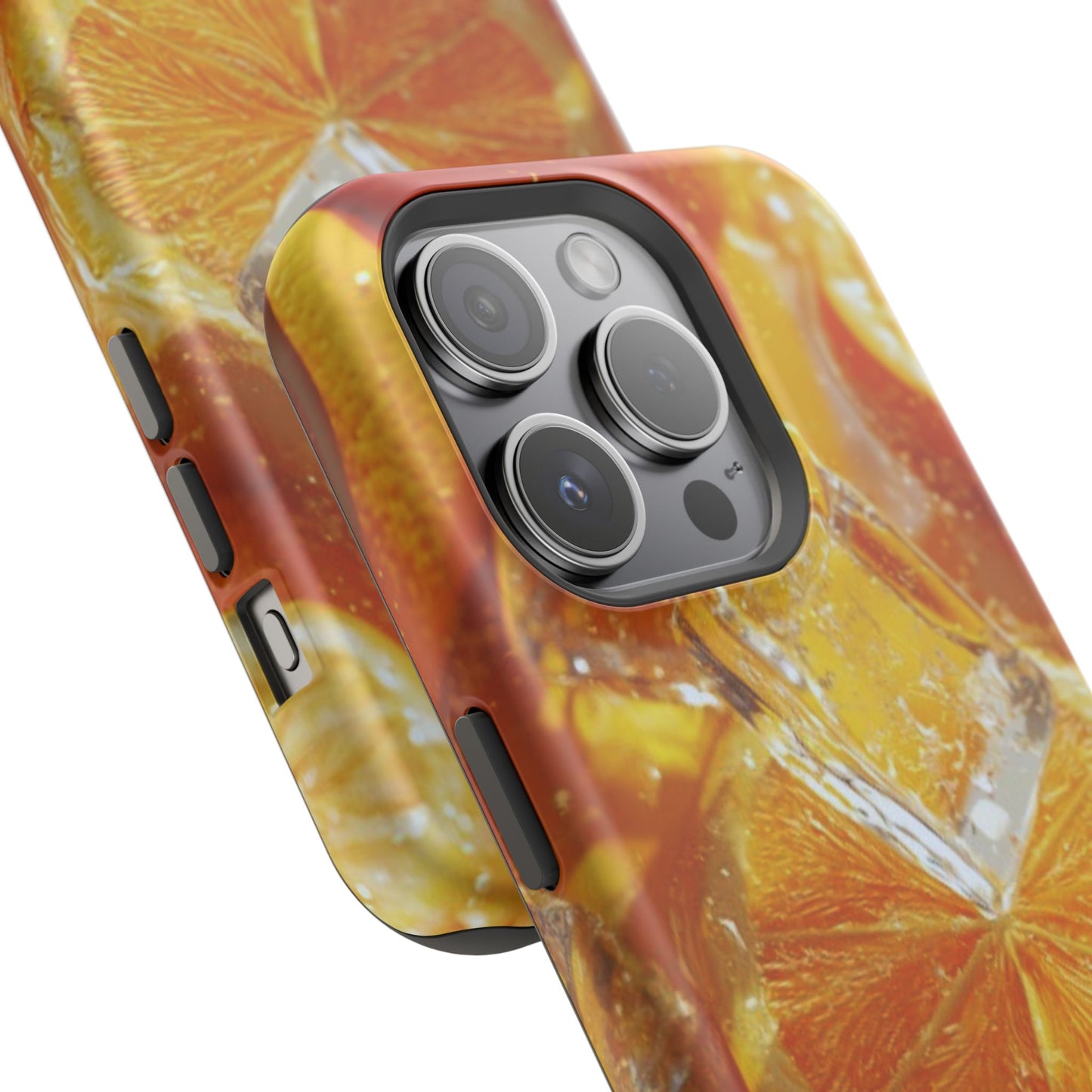 Citrus Orange Splash MagSafe iPhone Case – Dual-Layer Tough Protection, Vibrant Summer Design