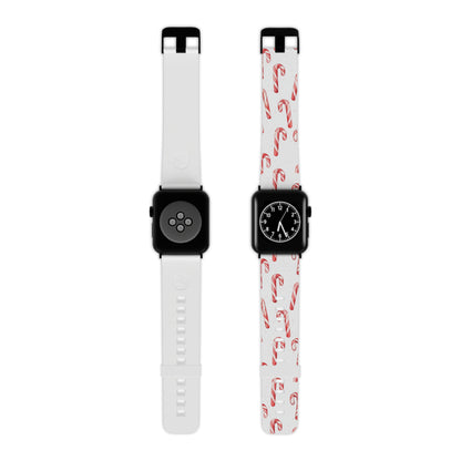 Candy Cane Christmas Pattern Apple Watch Band