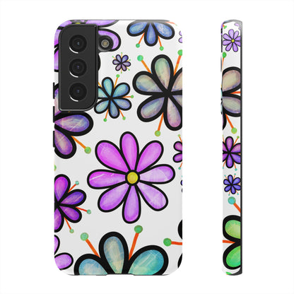 Whimsical Lavender Floral Samsung Galaxy Case – Ultra-Slim, High-Gloss Finish