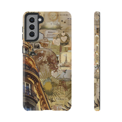 Parisian Dream Collage Samsung Galaxy Case – Dual-Layer Protection with Vintage French Aesthetic