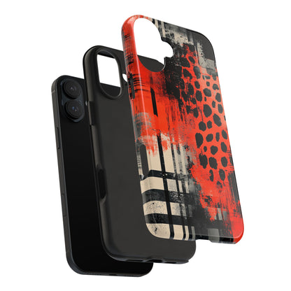 Cheetah Plaid iPhone Case – Red & Black Pattern