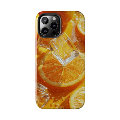 Citrus Orange Splash iPhone Case – Dual-Layer Tough Protection, Vibrant Summer Design