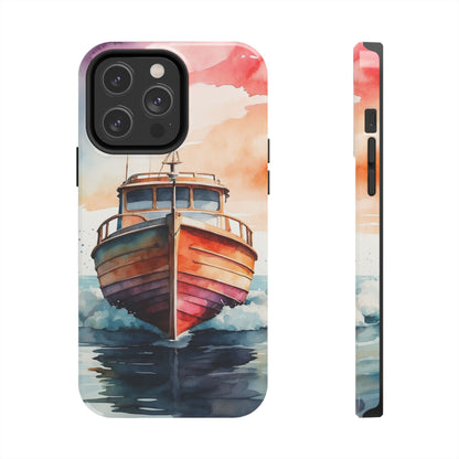 Sunset Sail Watercolor Boat – iPhone Series Case