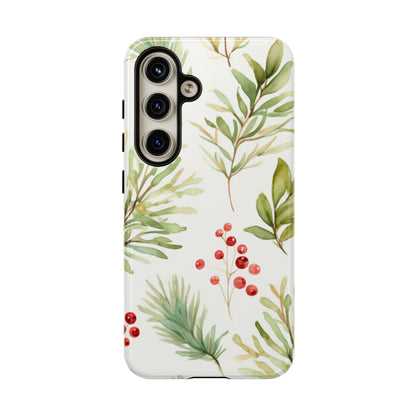 Winter Greenery & Berry Watercolor – Samsung Galaxy Series Case