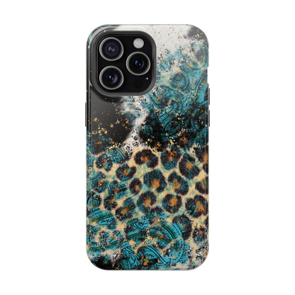 Turquoise Paisley Cowhide Leopard - MagSafe iPhone Series Case