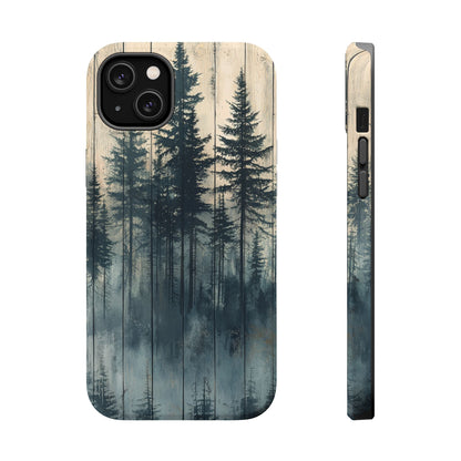 Misty Forest MagSafe iPhone Case - Rustic Nature-Inspired Protective Cover