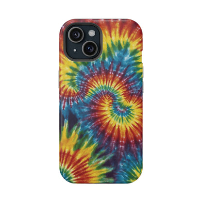 Retro Rainbow Tie-Dye MagSafe Case – Swirl Design