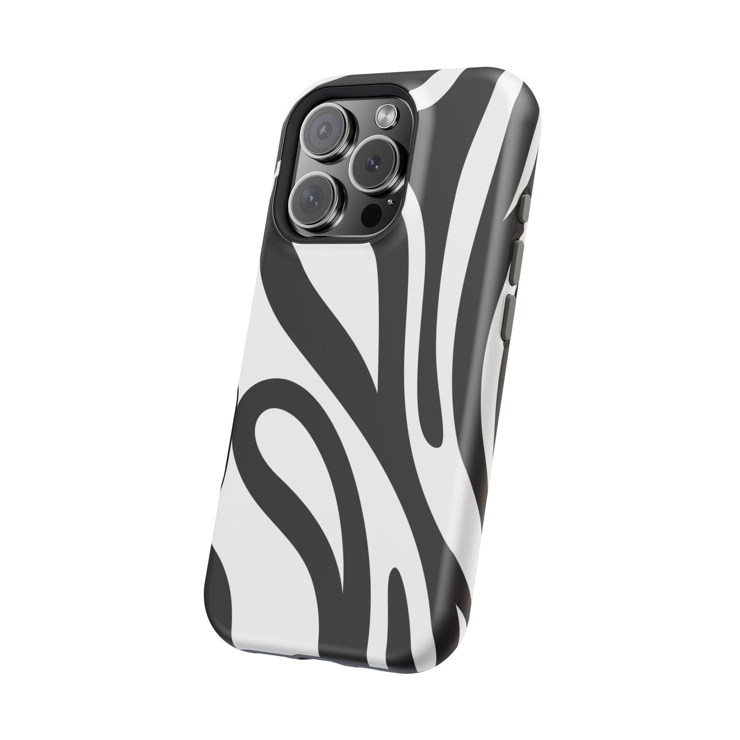 Modern Black and White Abstract Tough MagSafe iPhone Case – Bold Graphic Pattern with Dual-Layer Protection