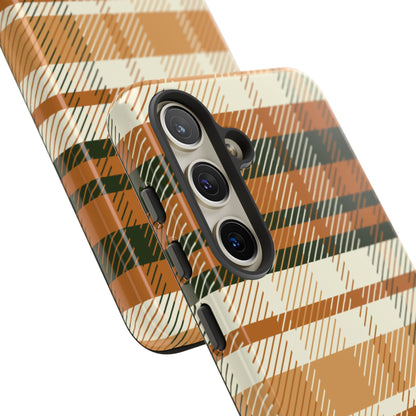 Samsung Galaxy Case - Pumpkin Spice Plaid Design