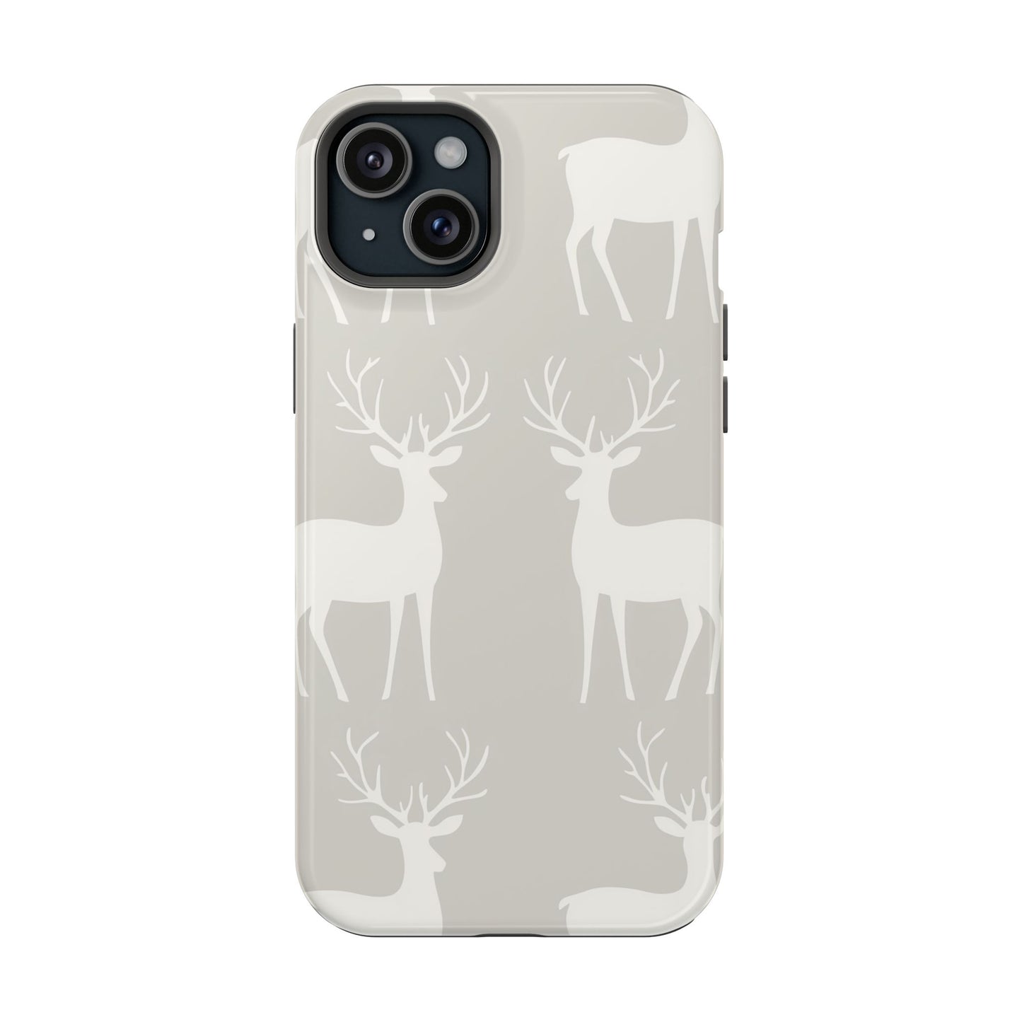 Elegant White Reindeer Pattern – MagSafe iPhone Series Case