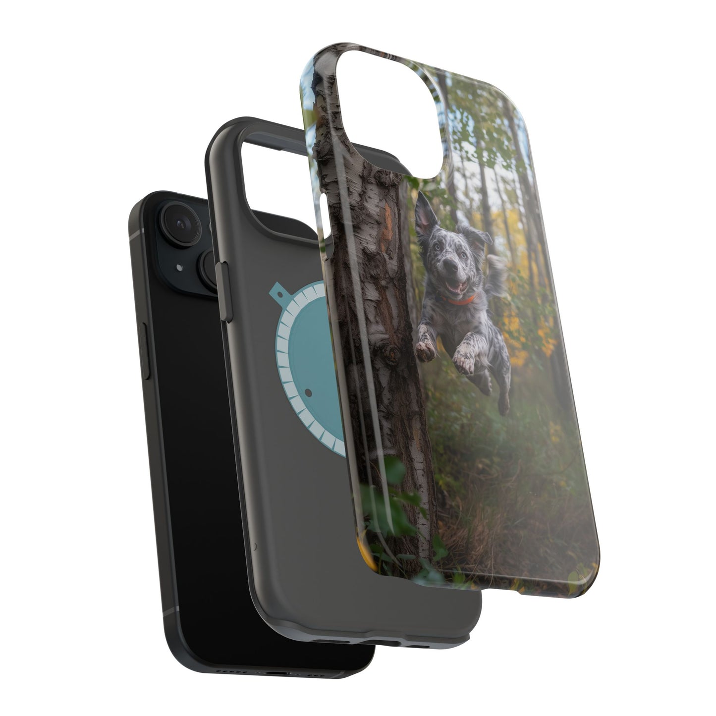 Happy Forest Dog MagSafe iPhone Case – Nature-Inspired Protective Cover