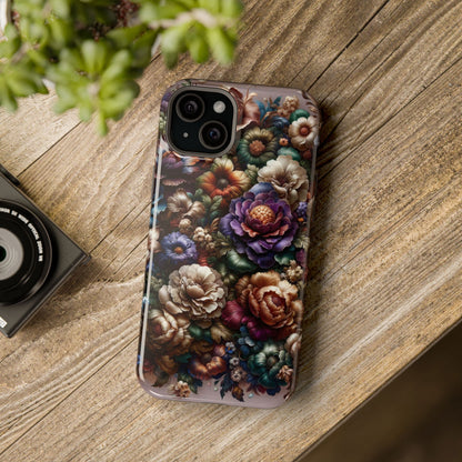 Floral Elegance MagSafe Compatible iPhone Case – Protective Dual-Layer Design with Vibrant Full-Wrap Print