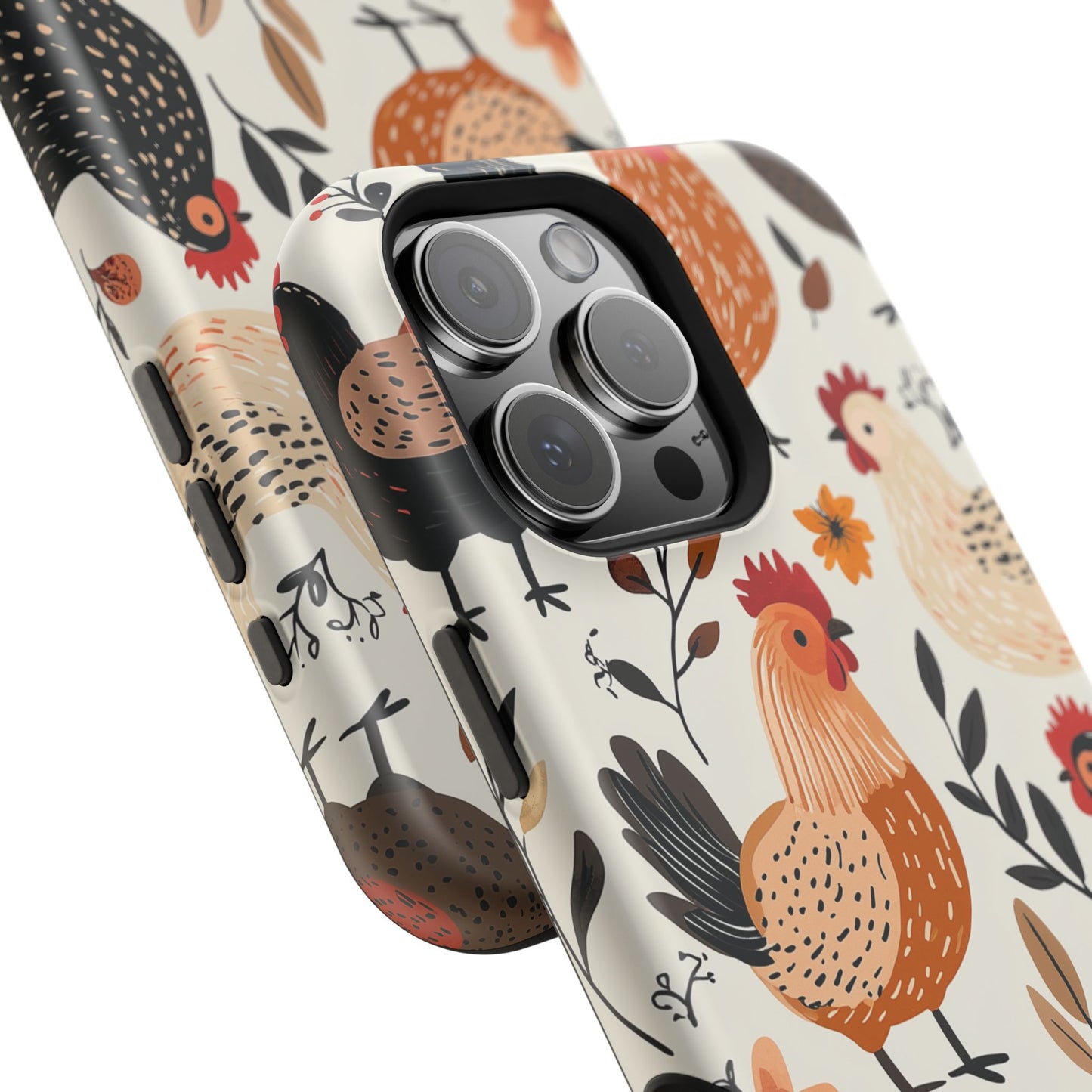 MagSafe iPhone Case: Cluckin' Vintage – Chickens & Leaves