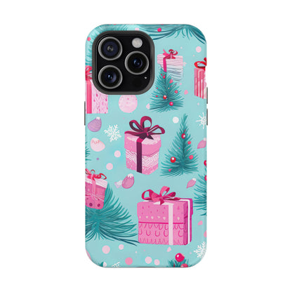 Festive Pink Christmas Gifts and Evergreen MagSafe iPhone Case – Holiday Theme, Protective Cover