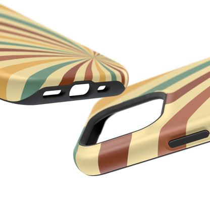 Earthy Retro Swirl MagSafe iPhone Case – Dual-Layer Protection with 70s-Inspired Earth Tones