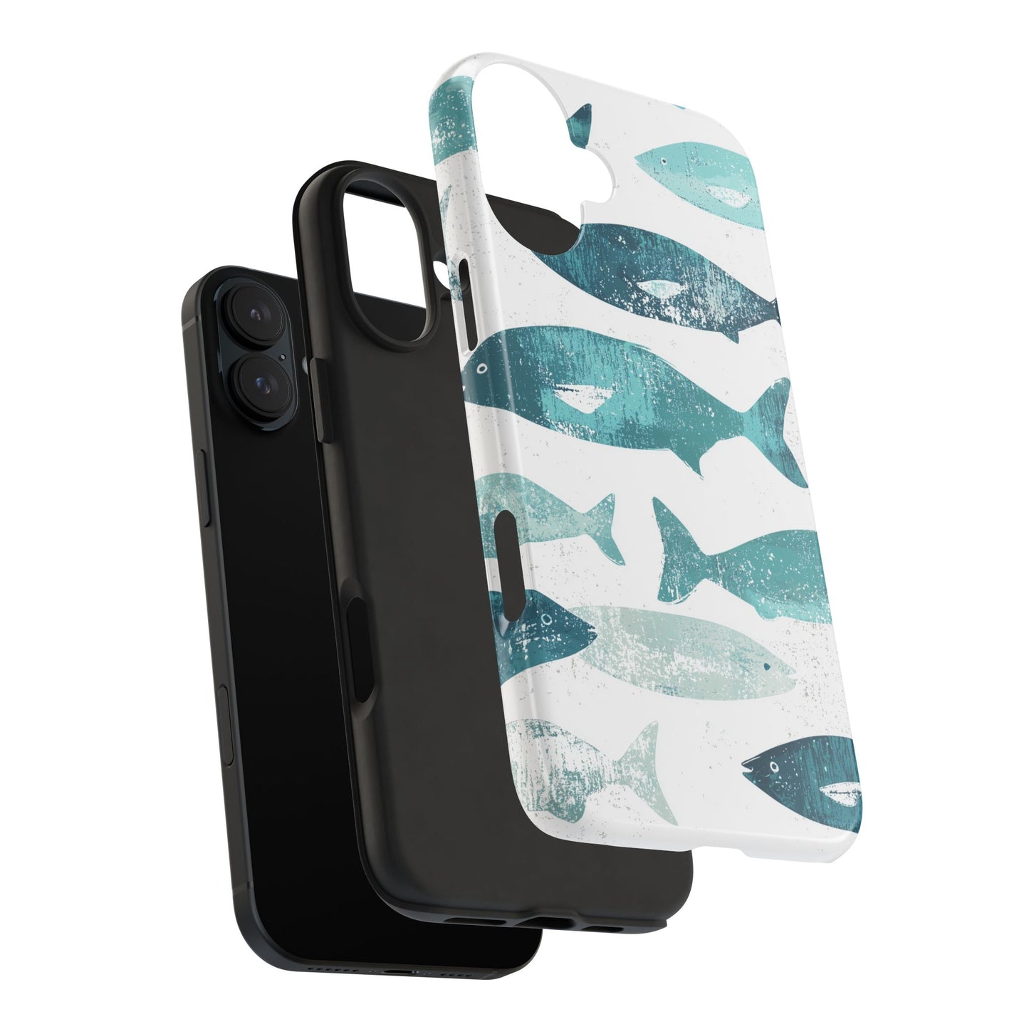 Vintage Blue Fish Print - iPhone Series Case