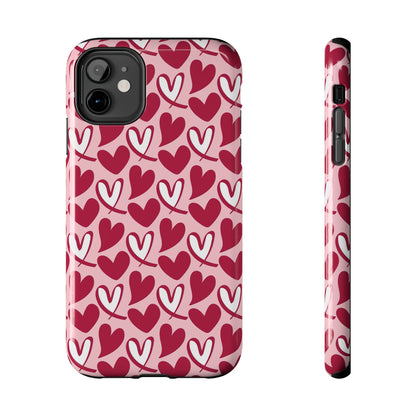 Hand-Drawn Hearts iPhone Case