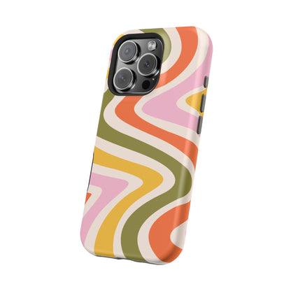 Retro Groove MagSafe iPhone Case – 70s-Inspired Design with Dual-Layer Protection