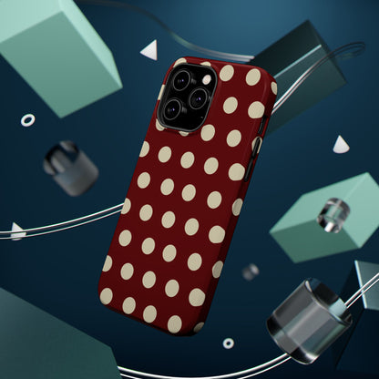 Classic Red & Cream Polka Dots - MagSafe iPhone Case