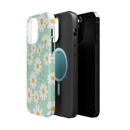 Charming Daisy Floral Tough MagSafe iPhone Case – Spring Pastel Design, Shockproof & Slim