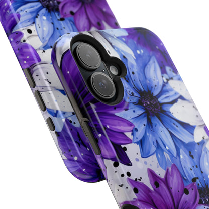 Vibrant Purple & Blue Floral Splash - MagSafe iPhone Series Case