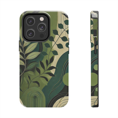 Abstract Green Leaves iPhone Case - Nature-Inspired Protective Cover