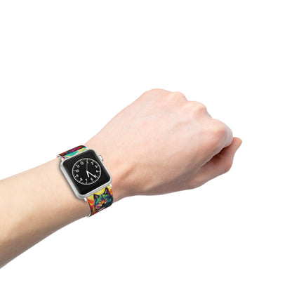 Rainbow Wolf in Bloom Apple Watch Band