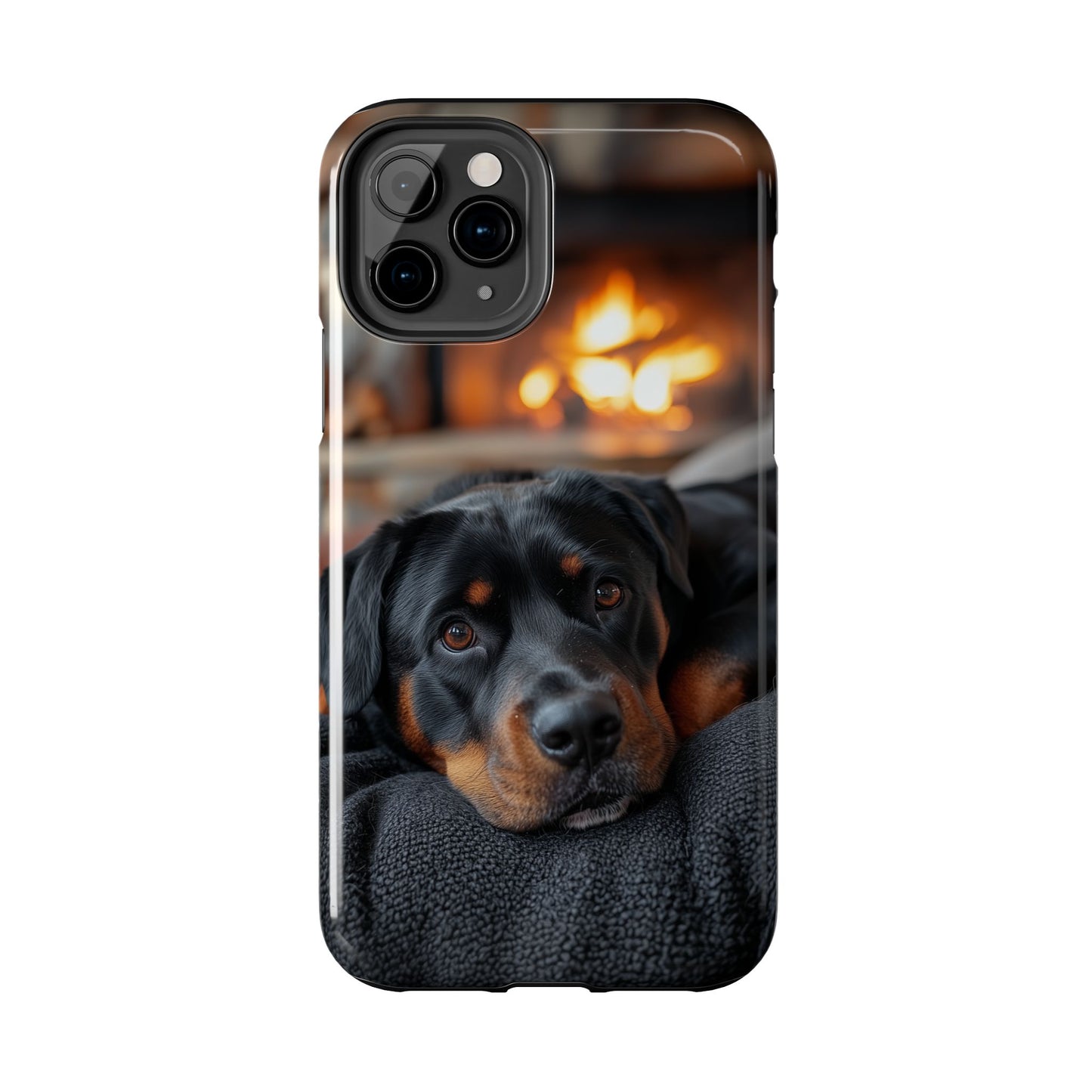 Warm Rottweiler by the Fireplace Samsung Galaxy Case – Rustic Charm for Dog Lovers