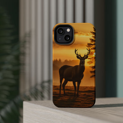 Sunset Majesty: Regal Stag – MagSafe iPhone Case