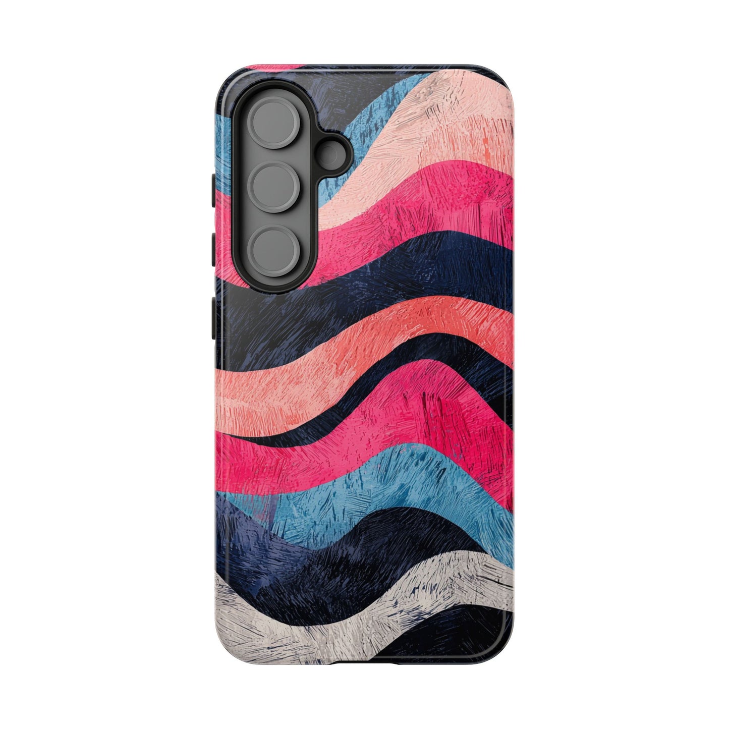 Abstract Wave Pattern Samsung Galaxy Case – Shockproof, Matte Finish, Dual-Layer Protection