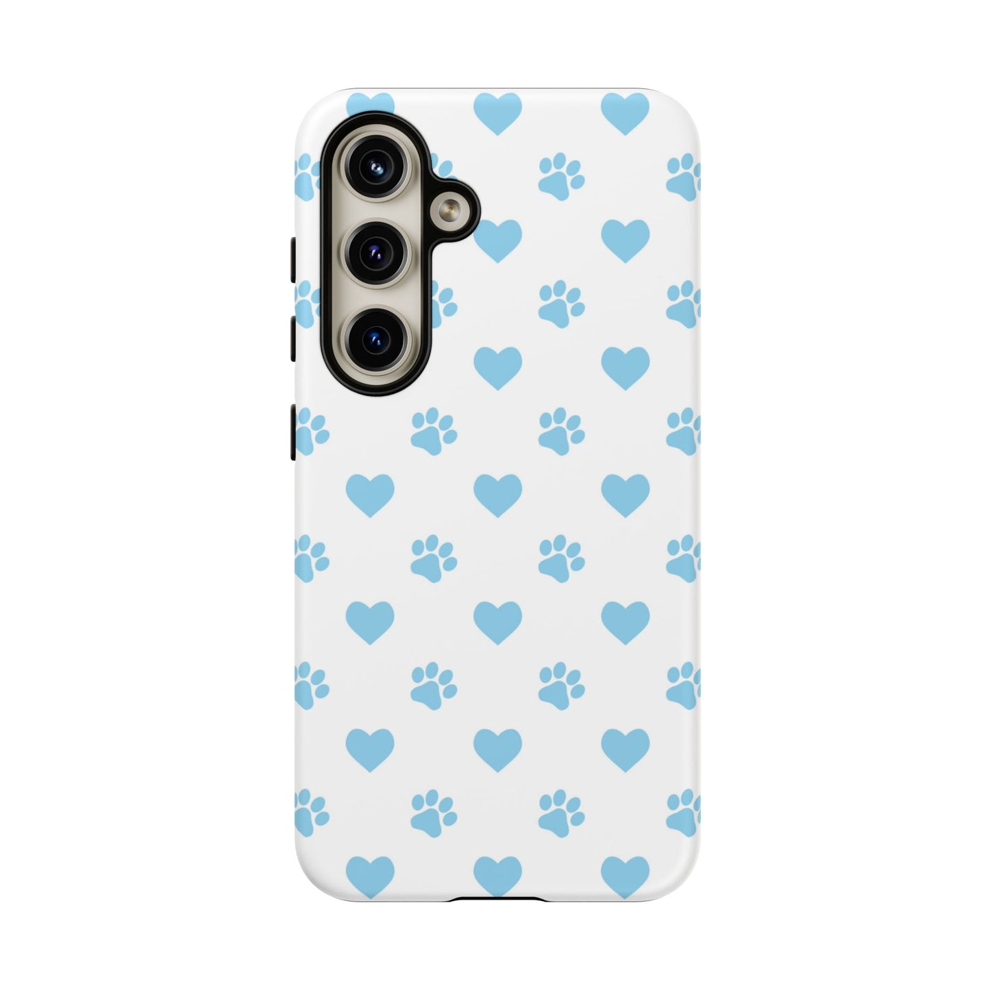 Blue Paw Prints & Hearts – Samsung Galaxy Case for Pet Lovers