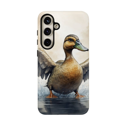 Graceful Duck in Watercolor Scene - Samsung Galaxy Case