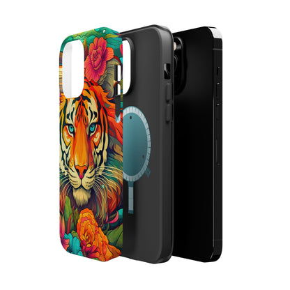 Fierce Rainbow Tiger Art - MagSafe iPhone Case