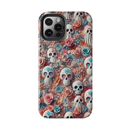 Day of the Dead Floral Skull iPhone Case - Colorful Protective Cover - Halloween Spooky Autumn Case