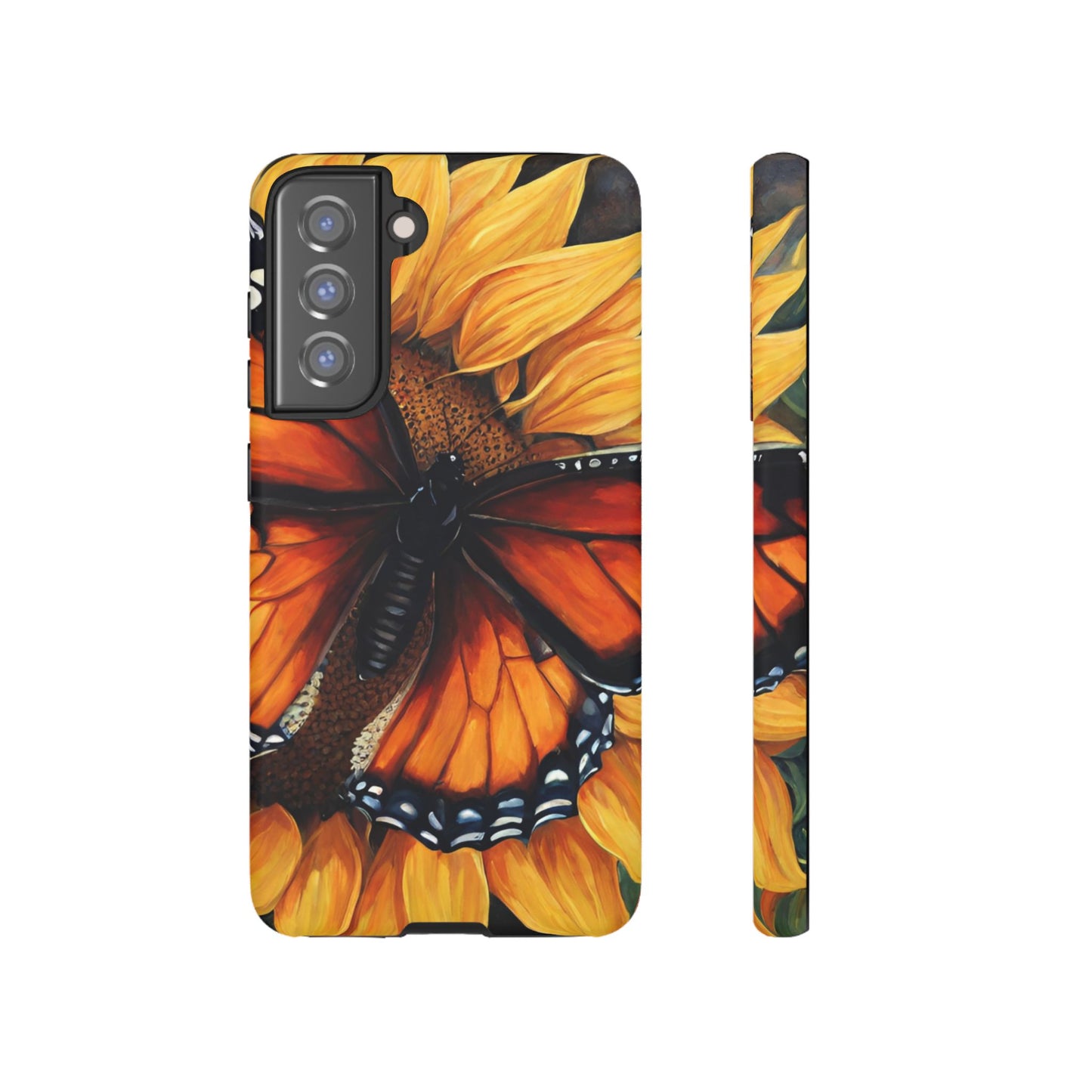 Monarch Butterfly & Sunflower Art – iPhone Case