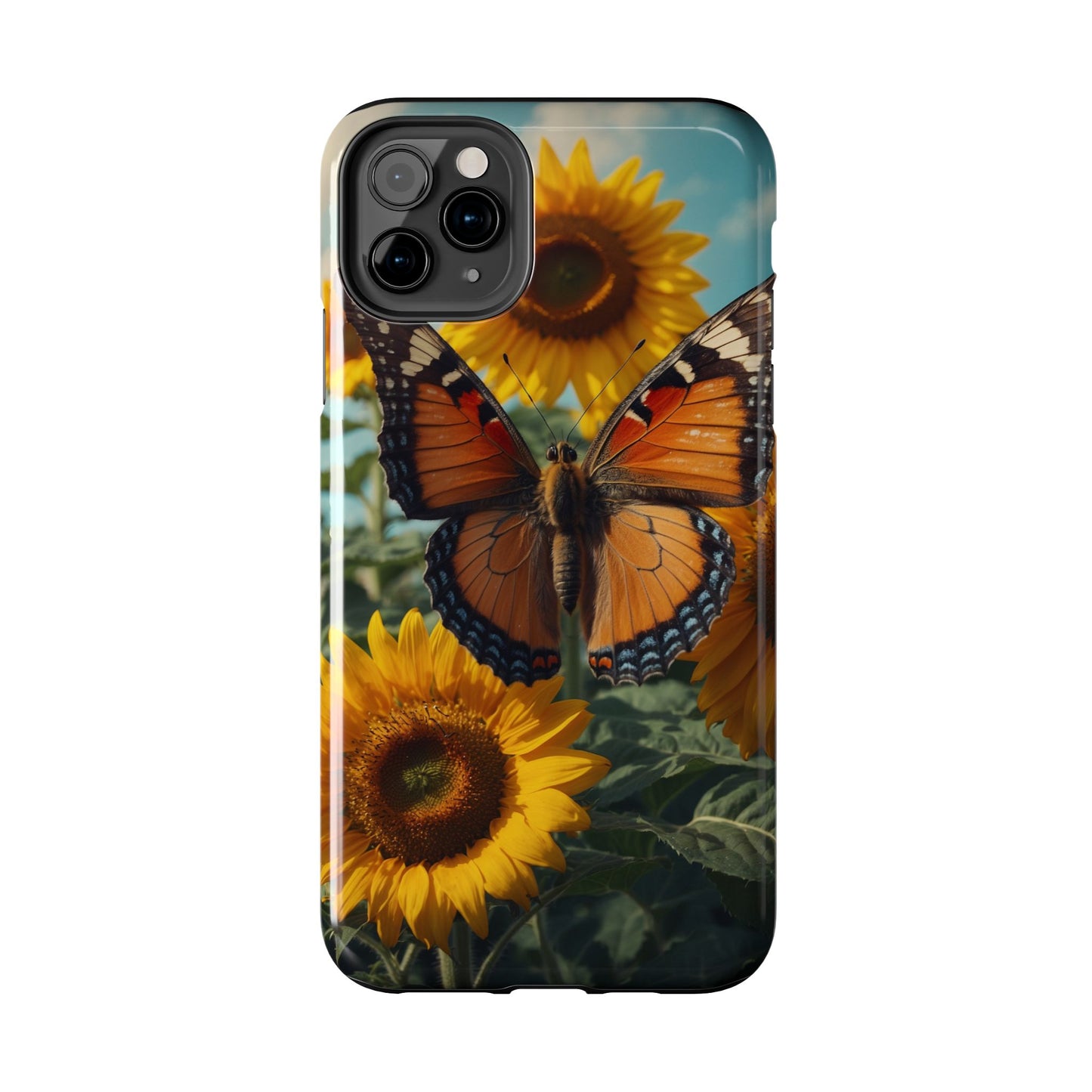 Vibrant Butterfly & Sunflower – iPhone Case