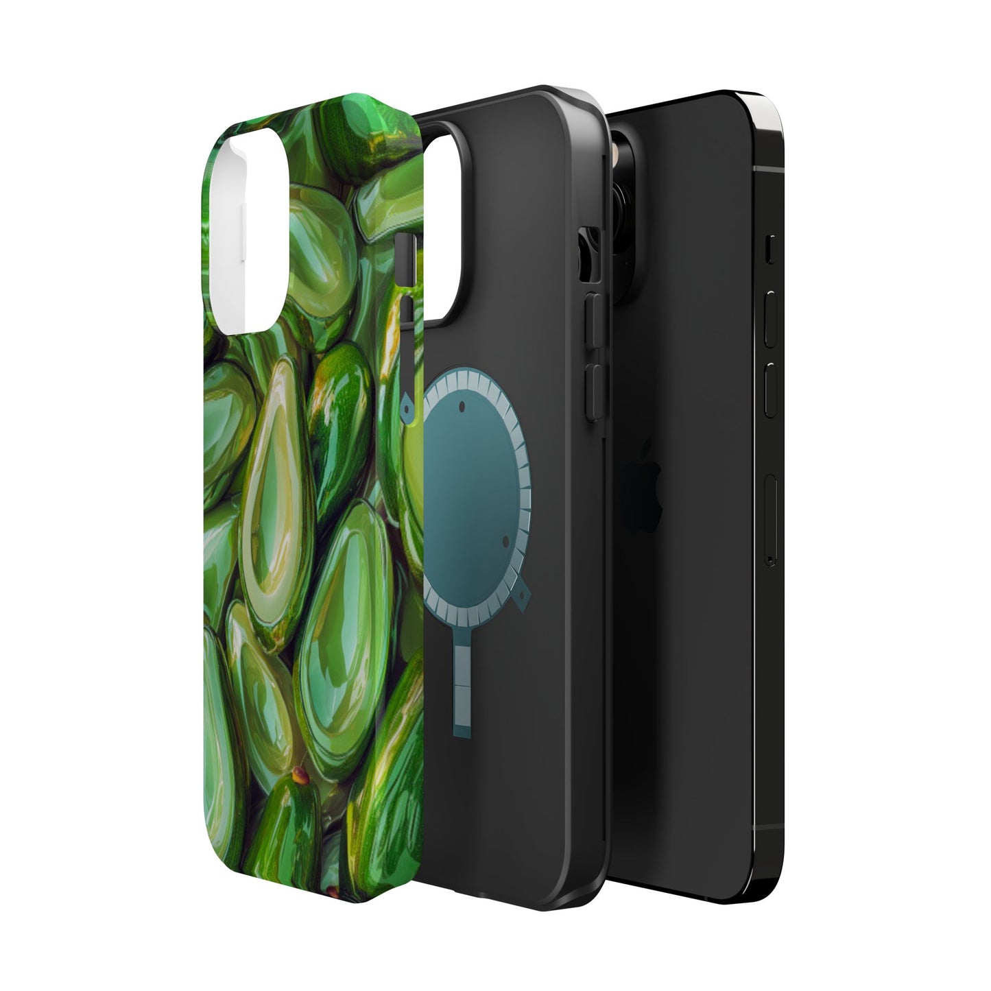 Glossy Avocado MagSafe iPhone Case – Sleek Green 3D Fruit Design, Durable and Stylish