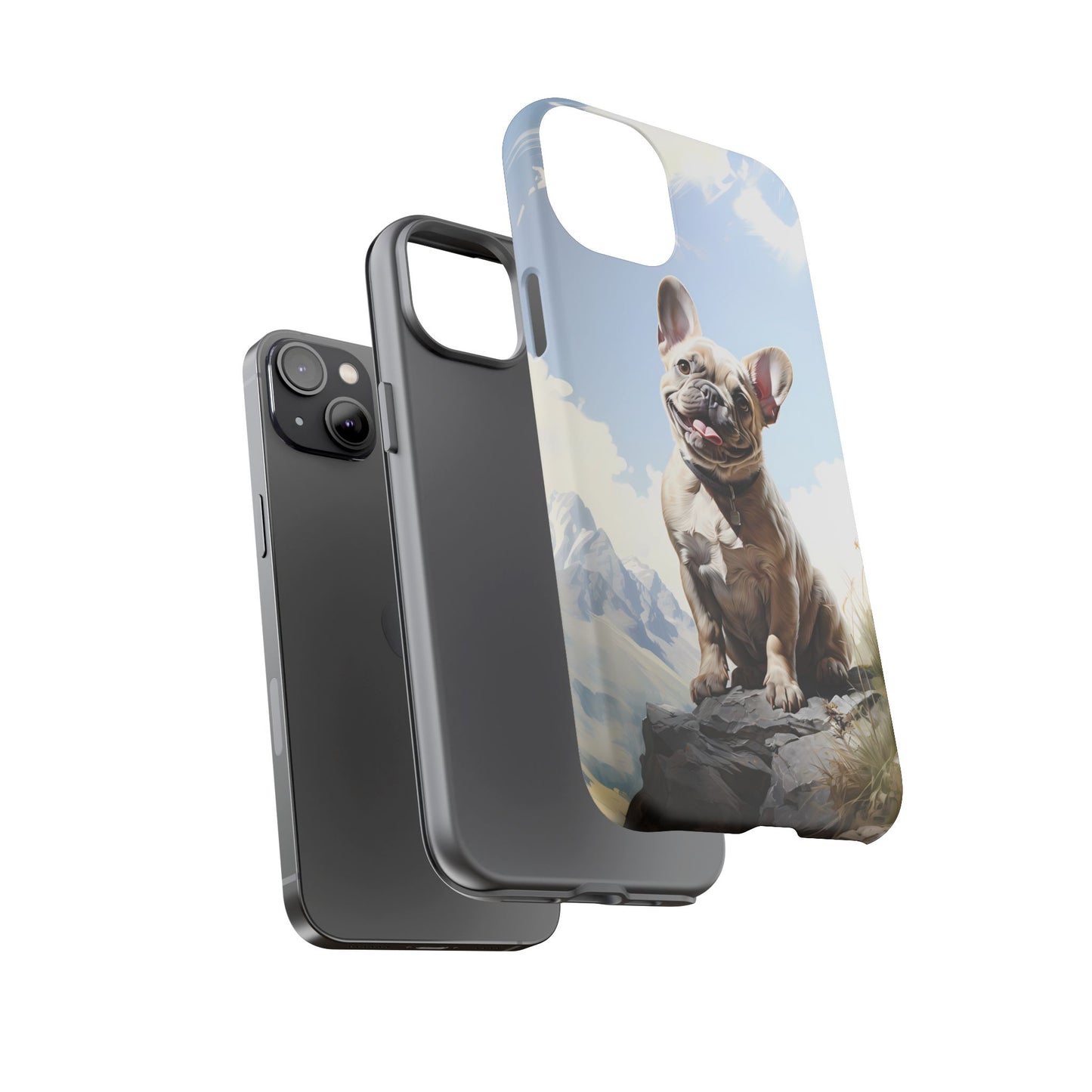 Frenchie iPhone Samsung Galaxy Phone Case! French Bull Dog Standing Proudly. Extremely Tough & Durable With Dual Layer Protection.