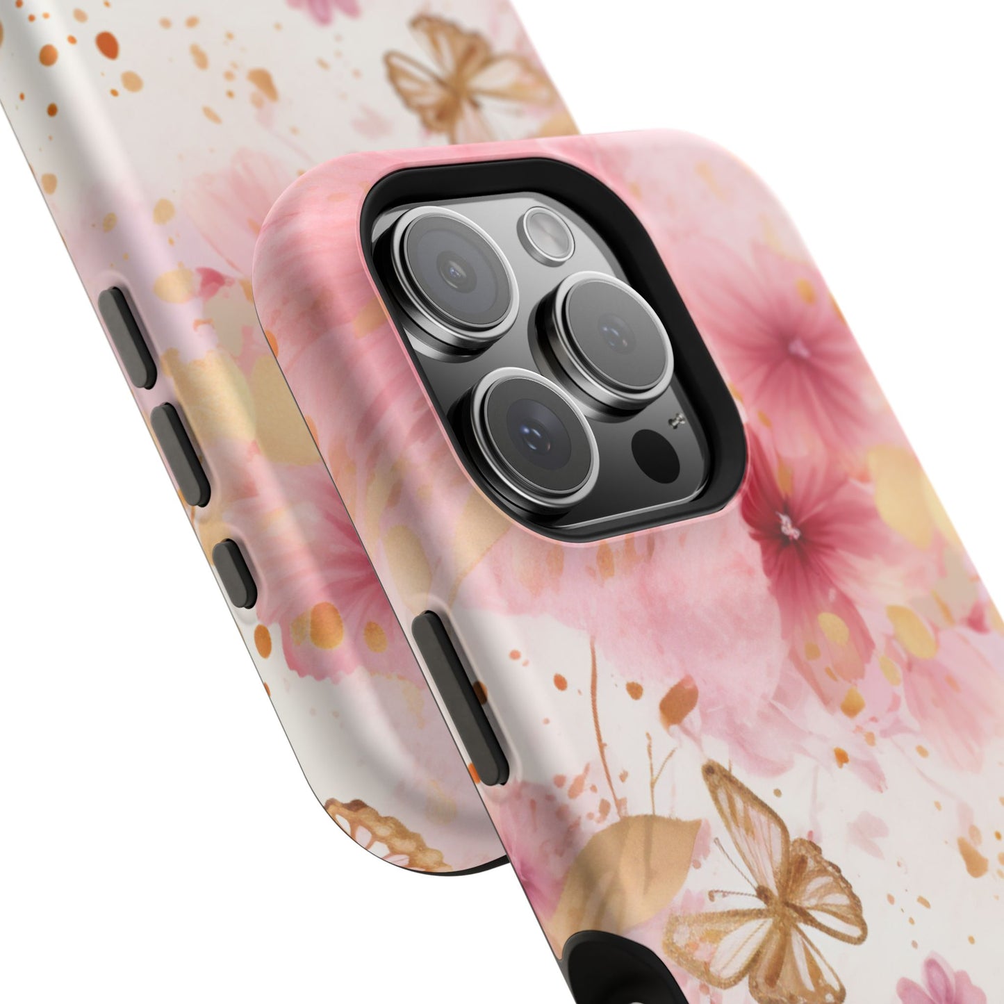 Blush Pink Floral Butterfly - MagSafe iPhone Case