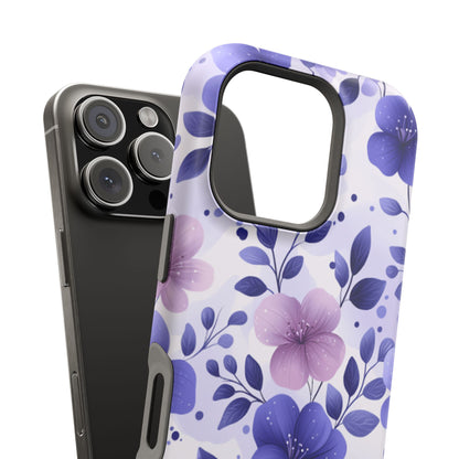 Purple Floral MagSafe iPhone Case – Durable Protection with Elegant Flower Design