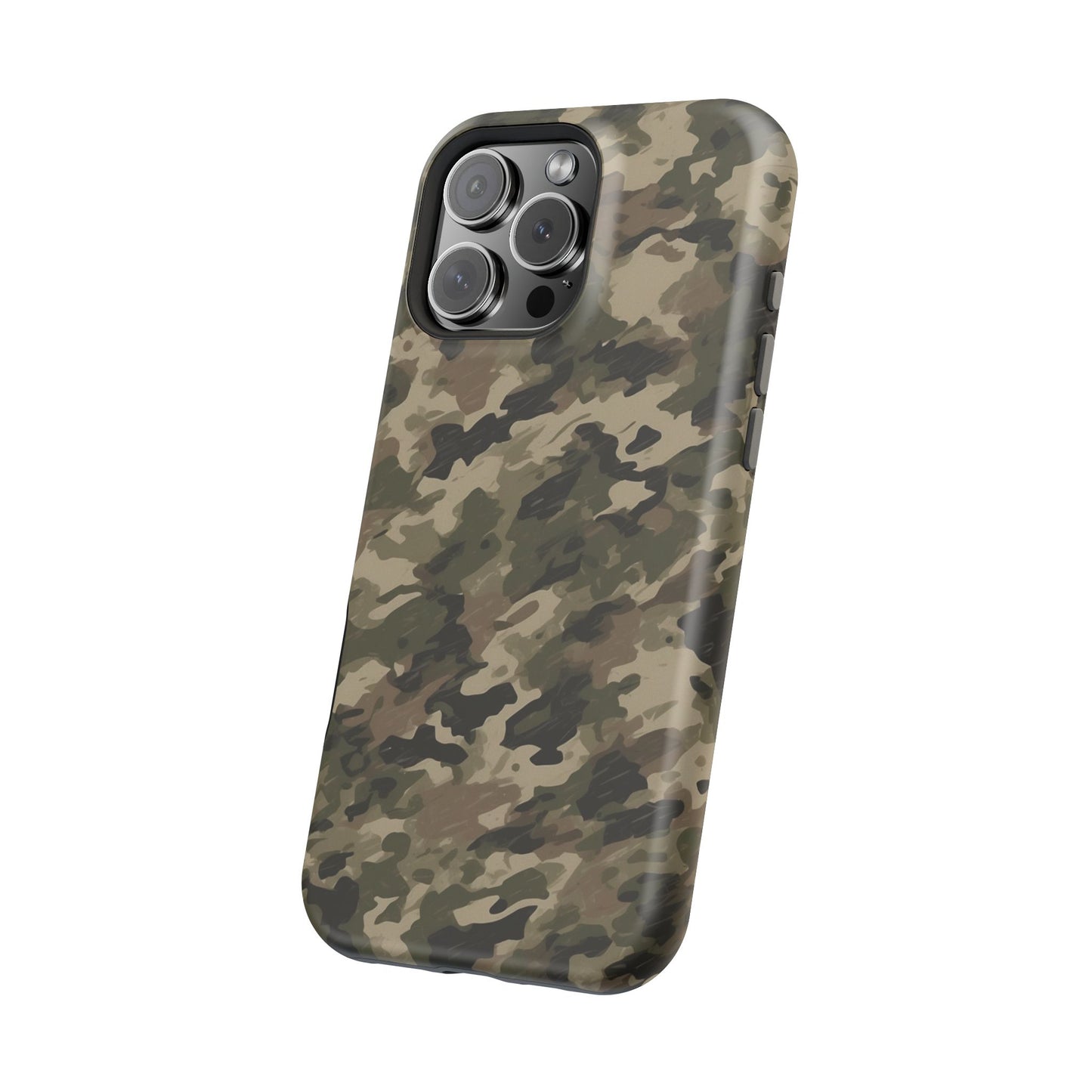 Classic Light Brown Camouflage – MagSafe iPhone Case with Rugged Elegance