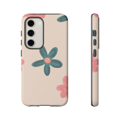 Vintage Floral Tough Samsung Galaxy Case – Soft Matte Finish with Dual-Layer Protection