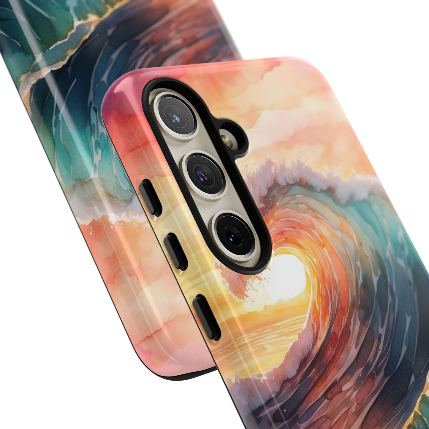 Ocean Sunrise Wave Samsung Galaxy Case – Vibrant Watercolor Wave Design